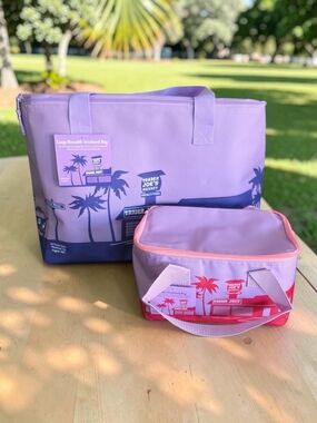 TRADER JOE'S Large Insulated Bag & Lunch Bag Set- Lavender